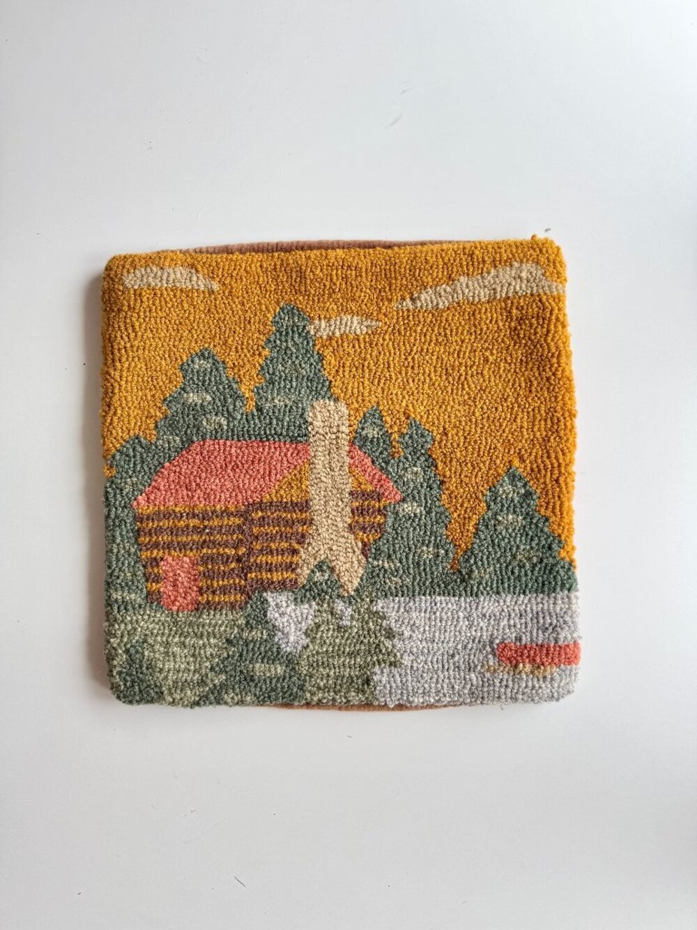CHANDLER 4 CORNERS INC Summer Cabin Wool Hand Hooked 18" x 18" Throw Pillow
